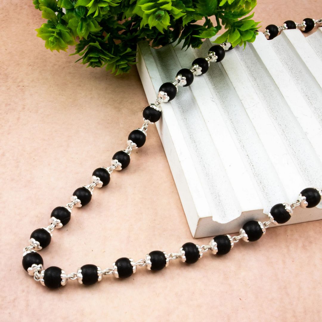 Silver Karungali Mala with certificate
