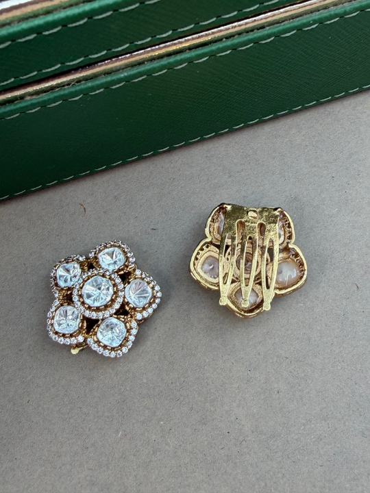 Alankrtita Polki Hair Clips - Set of 2