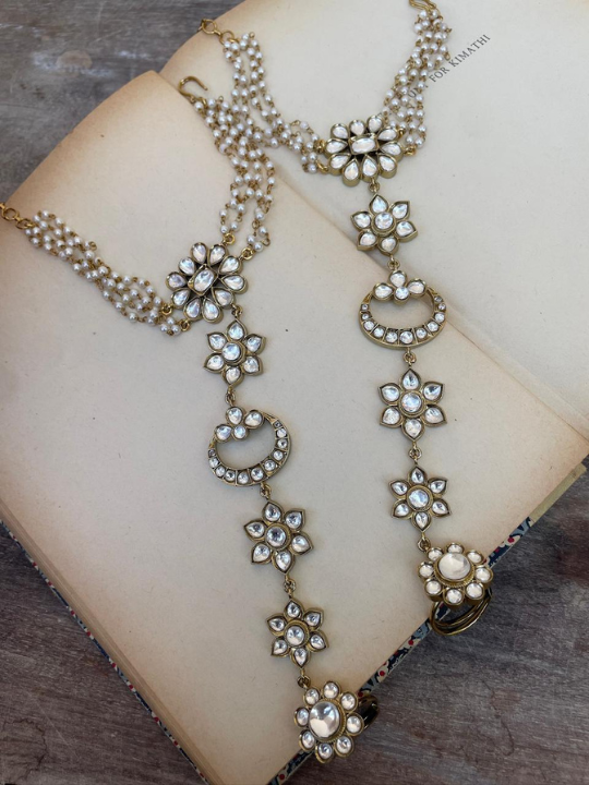 Baani Antique Polki HathPhool ( Pair )