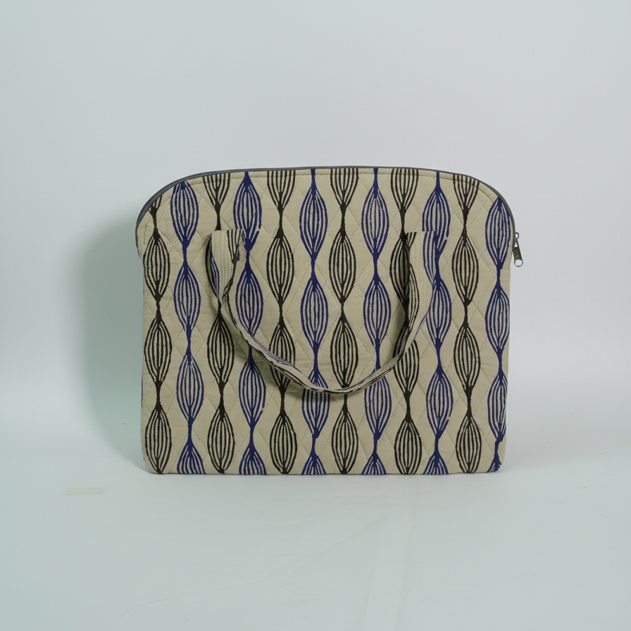 100% Cotton Block Printed Laptop Cover