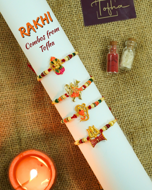 The Elegant Rakhi Combo (Set of 4)