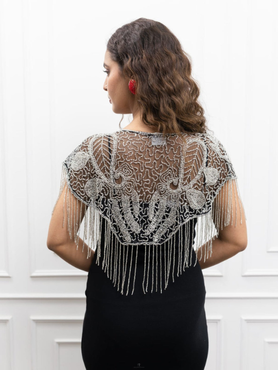 Silver Fringe Short Cape