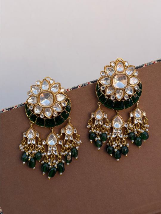 Sukhna Moissanite Polki Chaandbaali Earrings