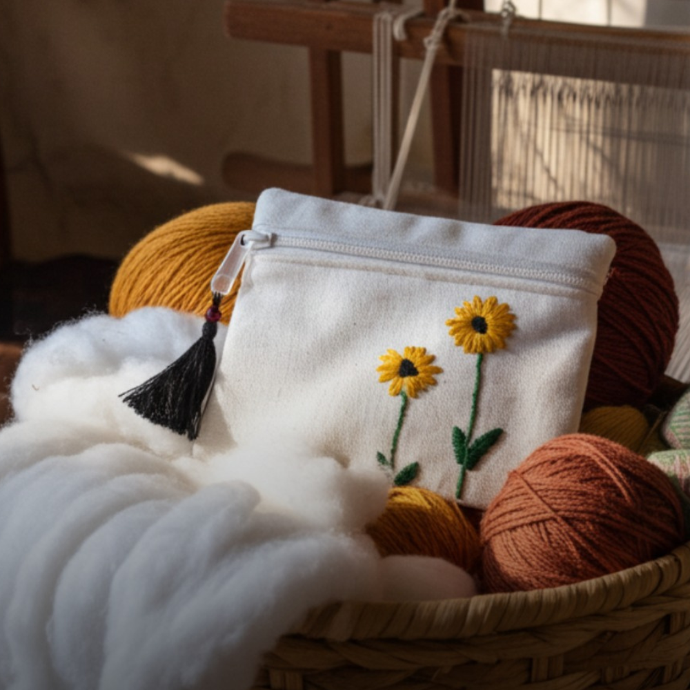 Handcrafted Canvas Small Pouch