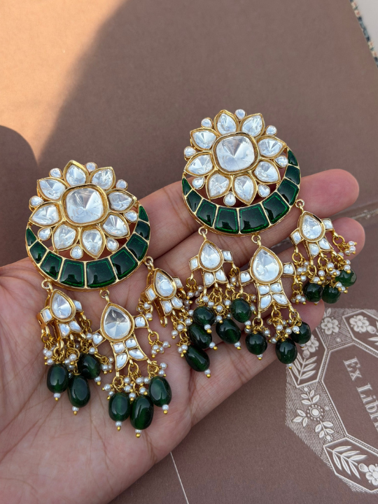 Sukhna Moissanite Polki Chaandbaali Earrings