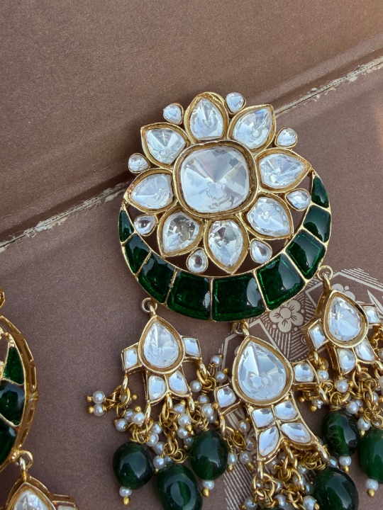 Sukhna Moissanite Polki Chaandbaali Earrings