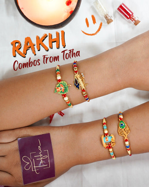 Symbols of God Rakhi Combo (Set of 4)