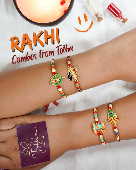 Symbols of God Rakhi Combo (Set of 4)