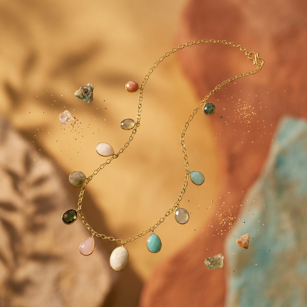 Ethereal Stone Charm Necklace