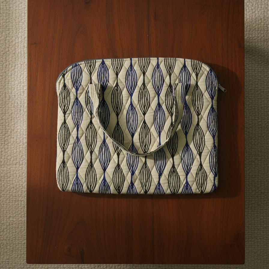 100% Cotton Block Printed Laptop Cover