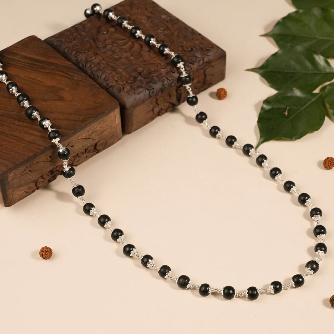 Silver Karungali Mala with certificate