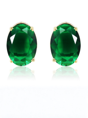 Bedazzled Stud Earrings - Green