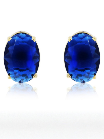 Bedazzled Stud Earrings - Blue
