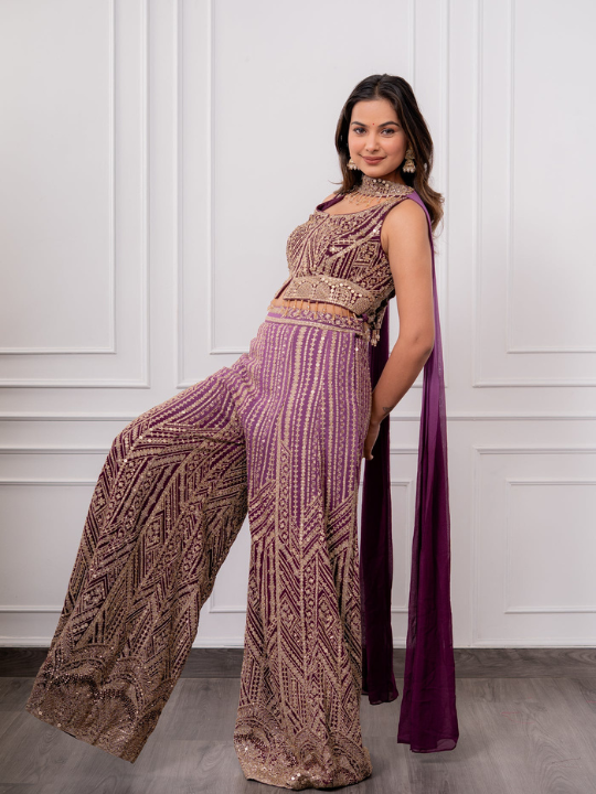 Purple Ombrè Palazzo Set