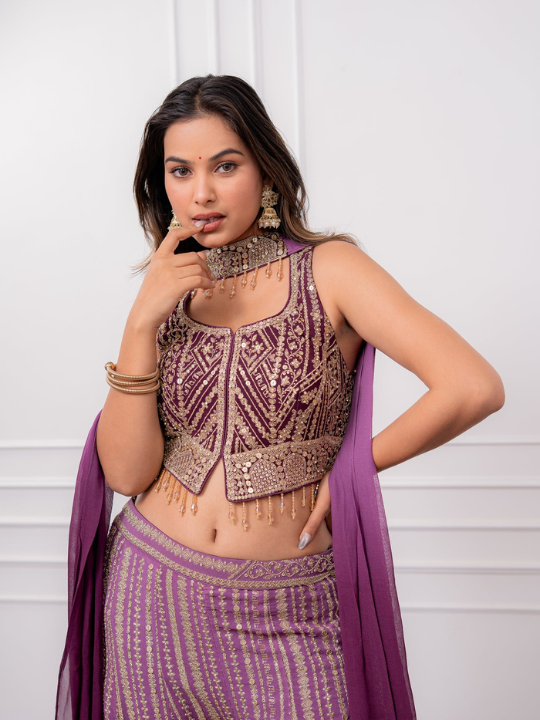 Purple Ombrè Palazzo Set