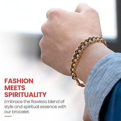 Gold Plated Modern Rudraksha Bracelet