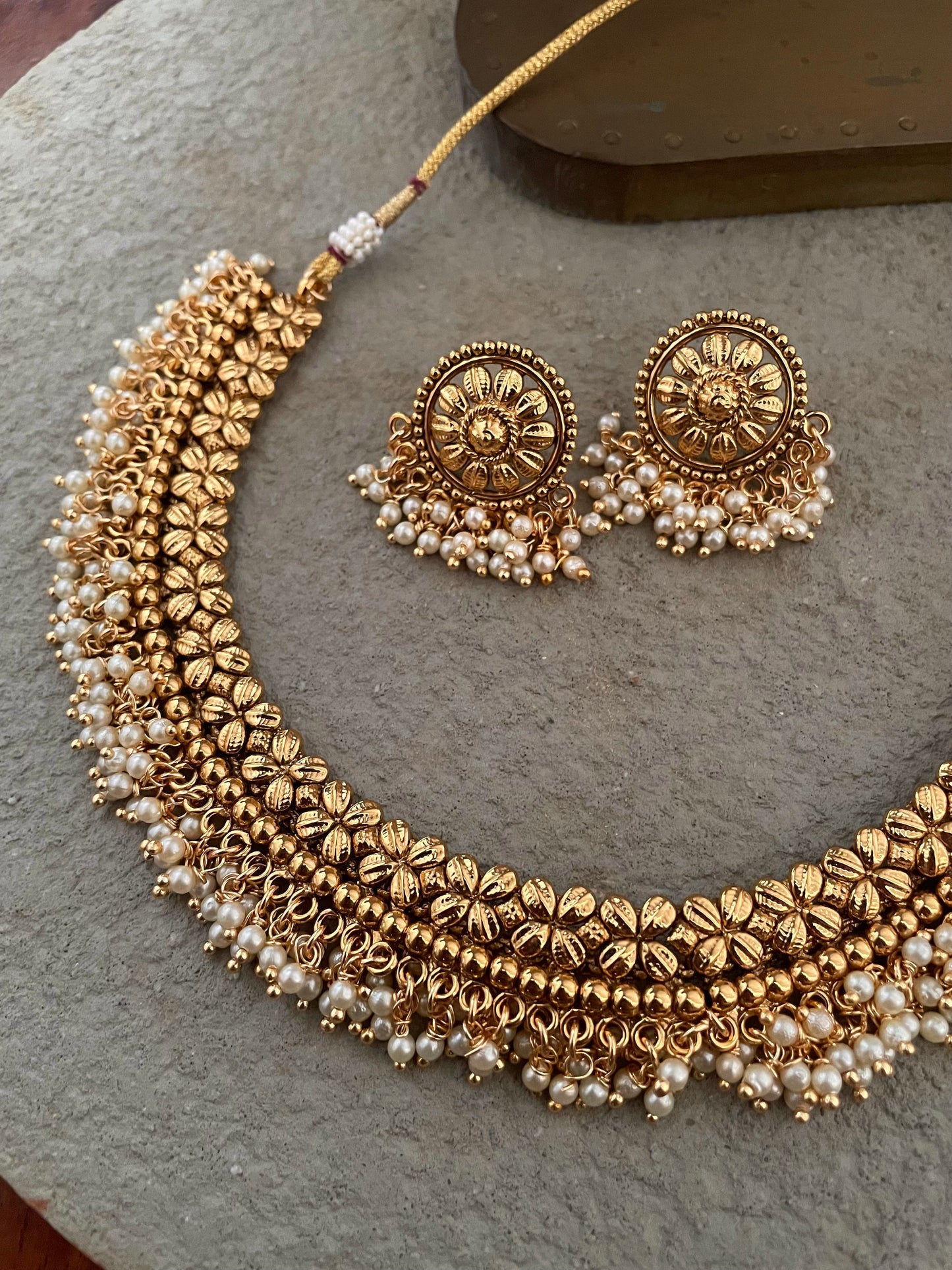 Kimaya Antique Gold Necklace Set