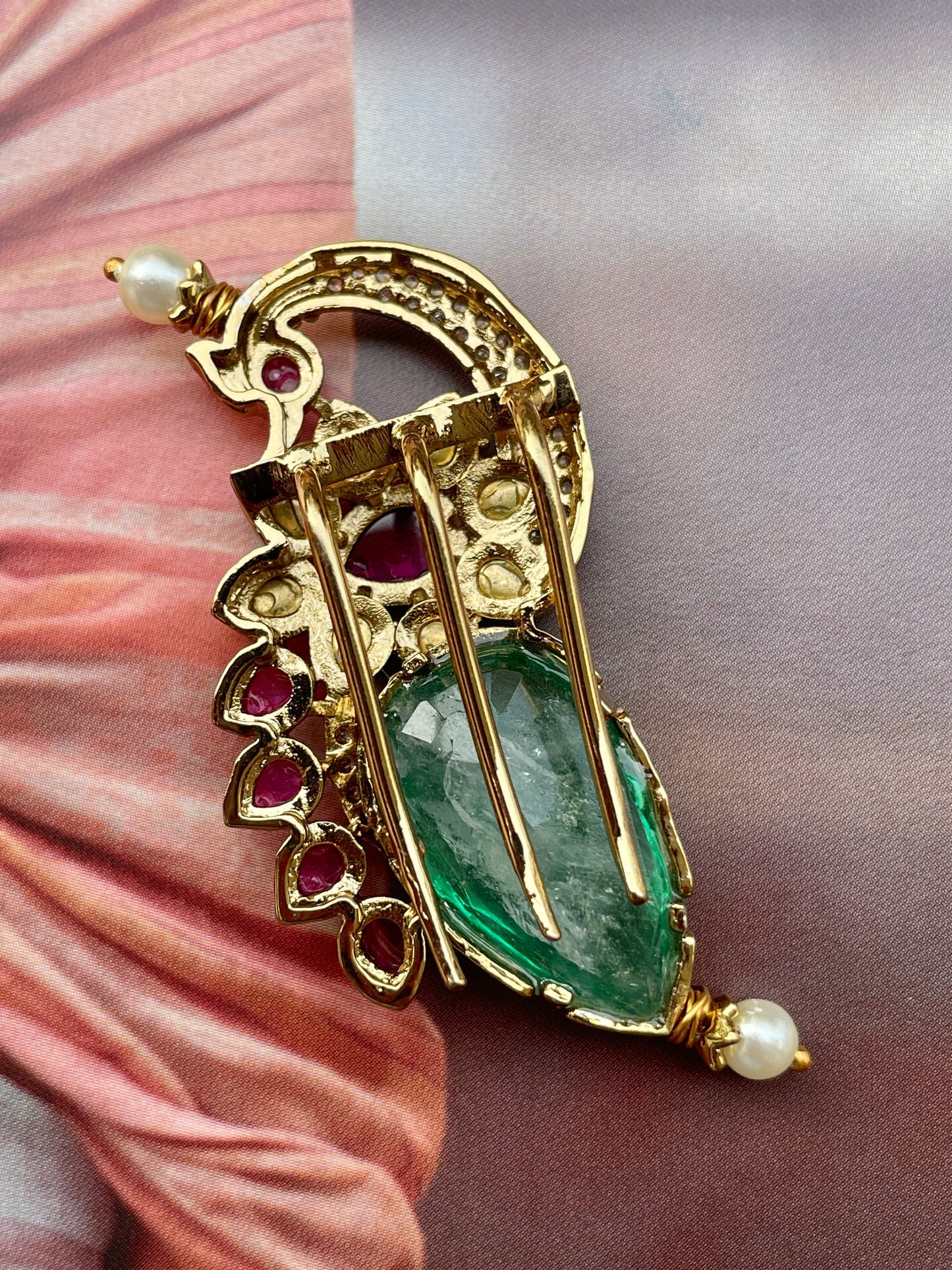 Chandramor Polki Hair Clip