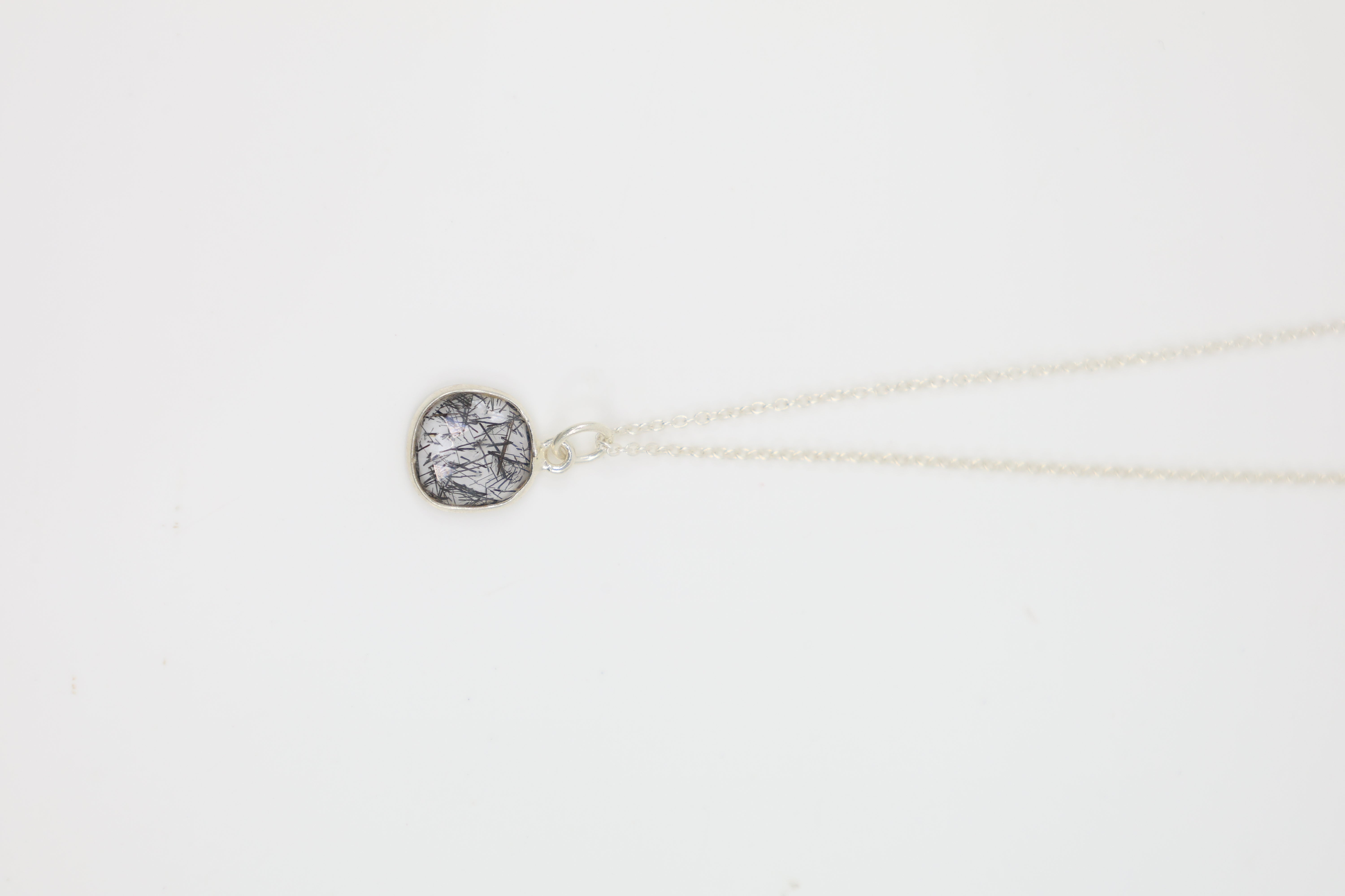 Noir Black Rutile Pendant Necklace