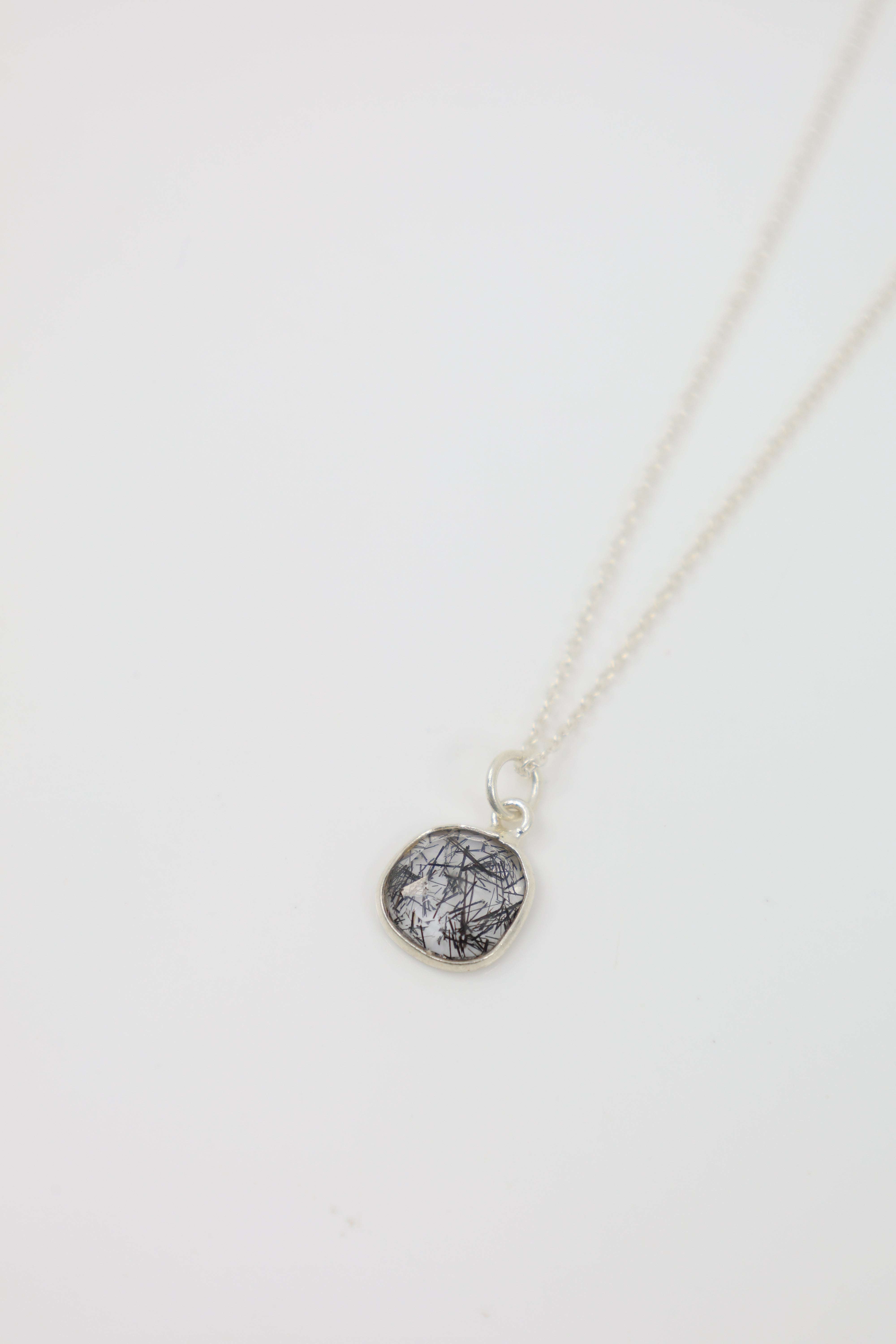 Noir Black Rutile Pendant Necklace