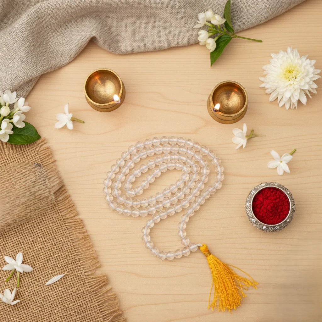 Sphatik Mala | Sphatik Jaap Mala 108 Beads 6mm