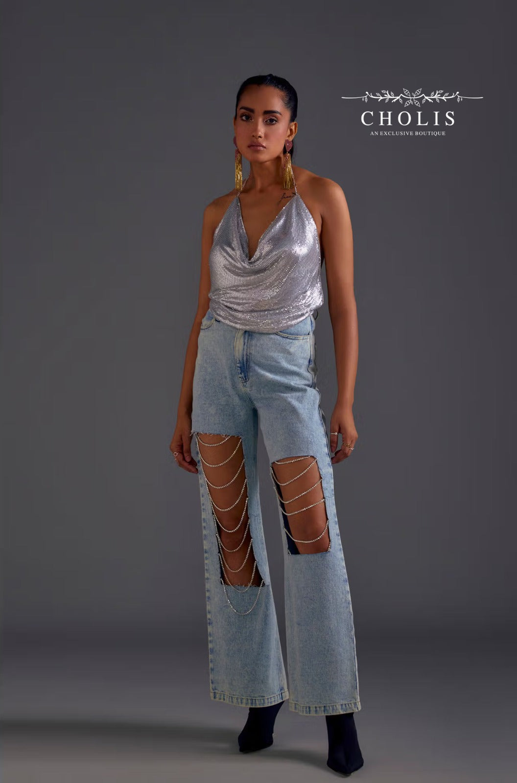 Shimmer Night Halter Top