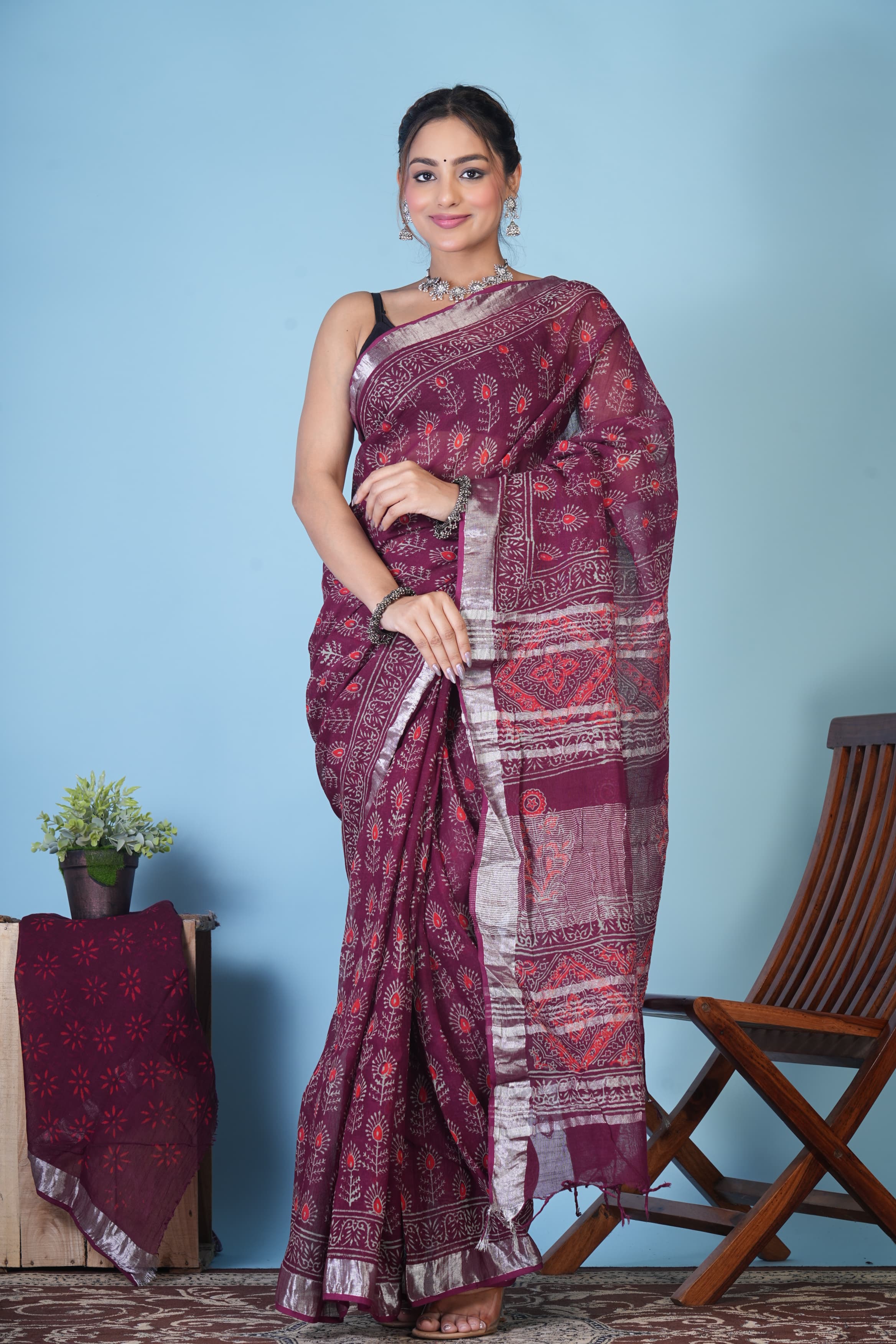 linen sarees with blouse