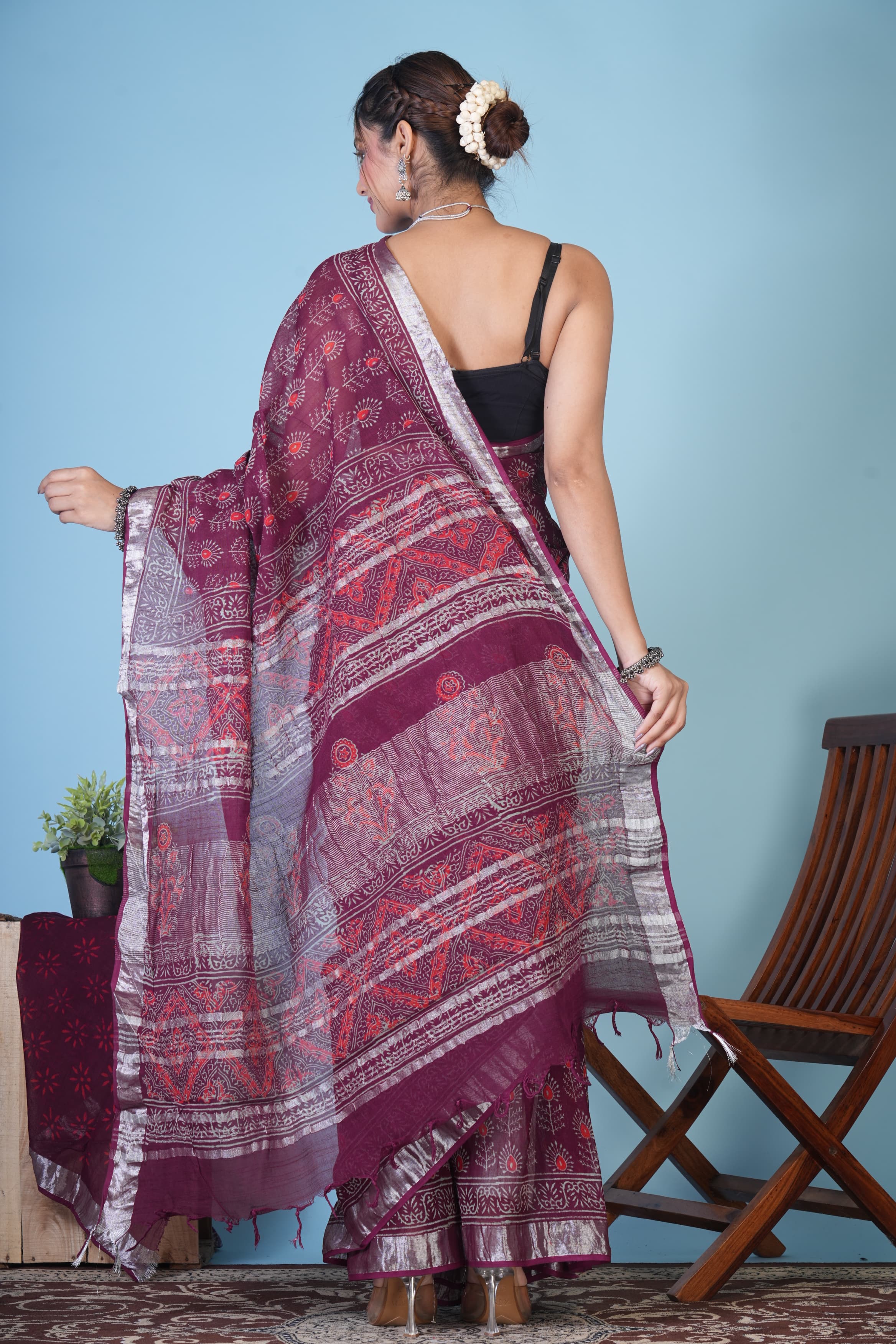 linen sarees with blouse