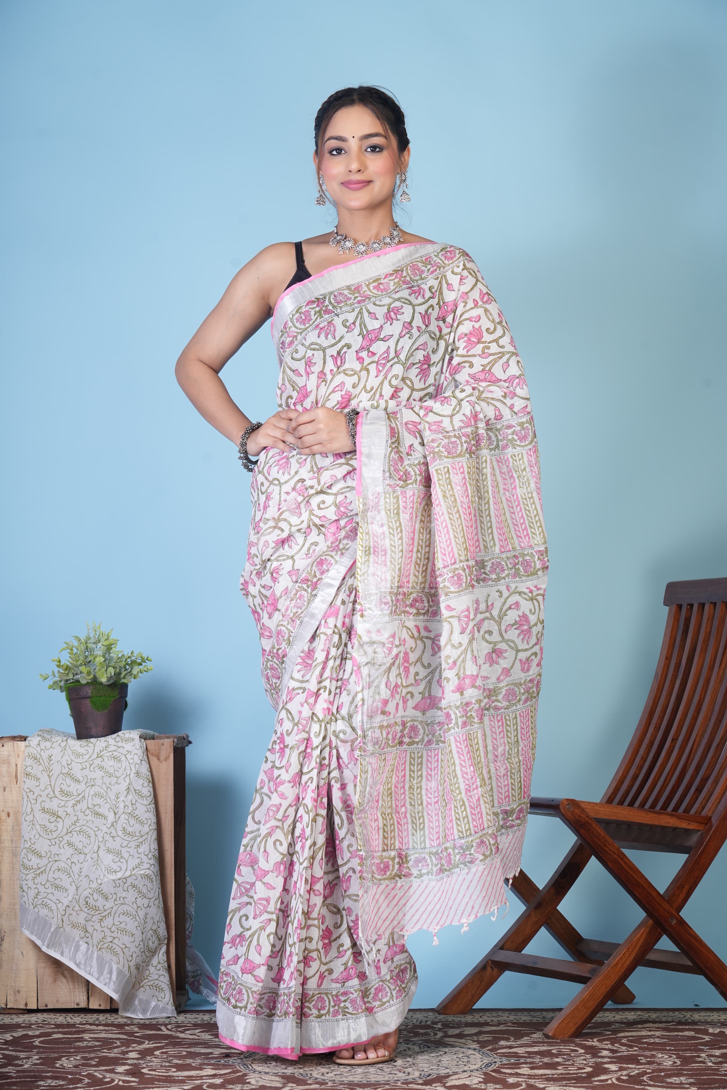 linen sarees with blouse31