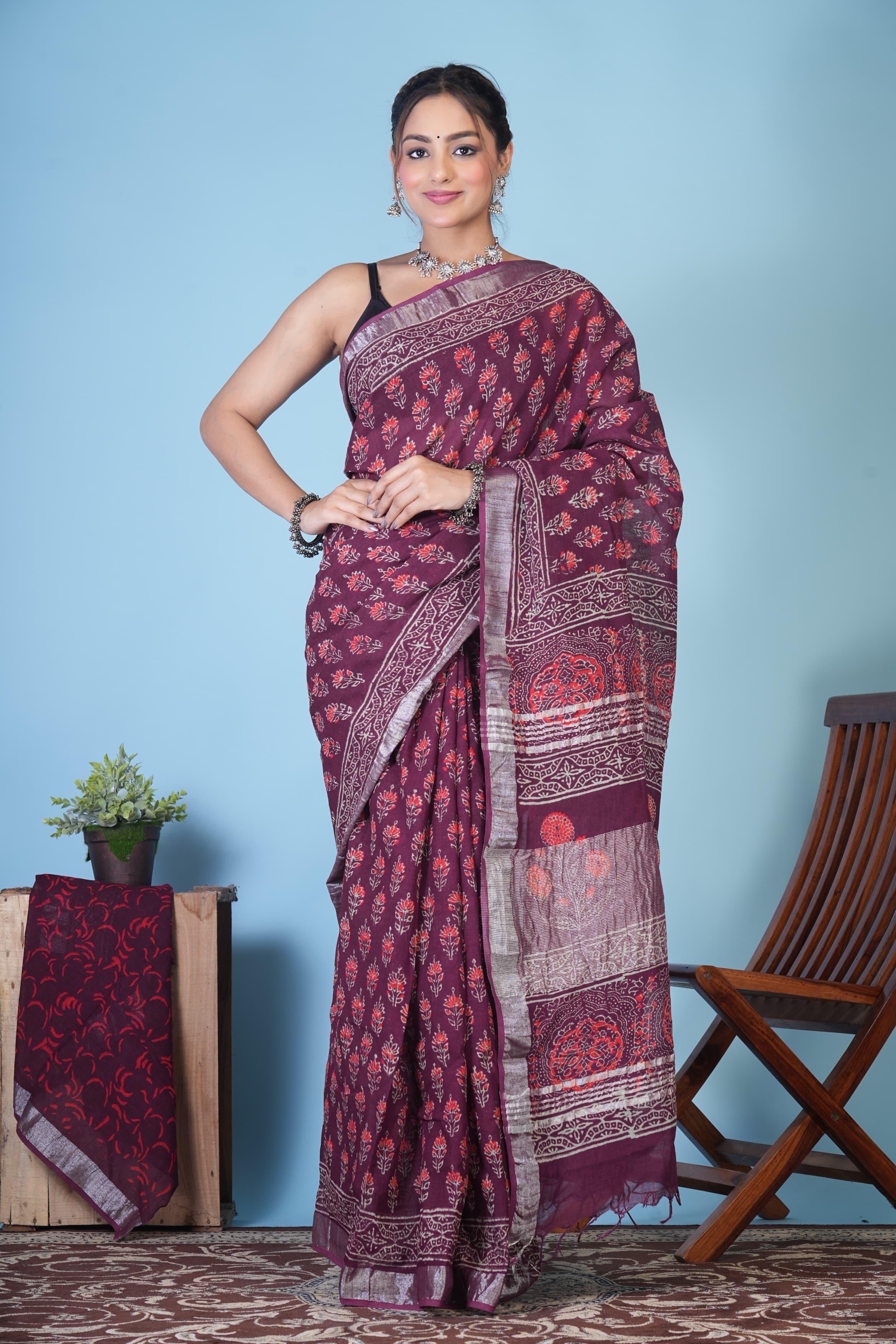 linen sarees with blouse
