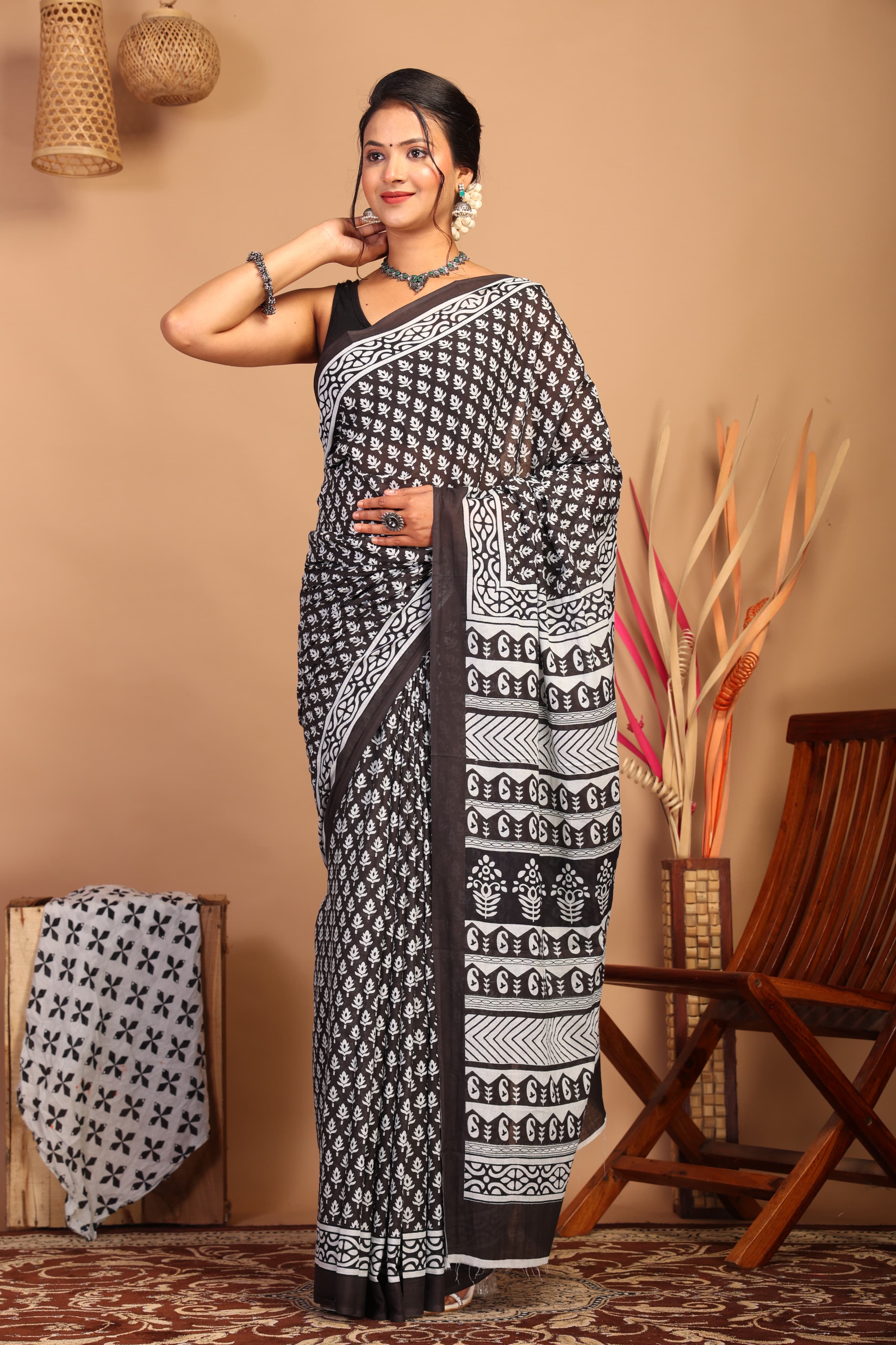 Black Ivory Cotton Saree
