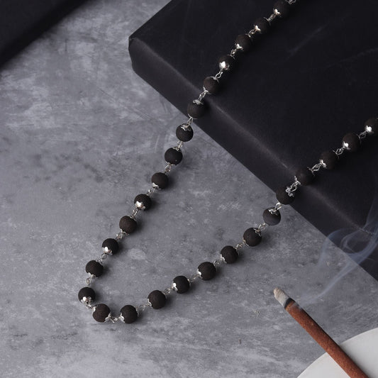 Silver Karungali Mala with certificate