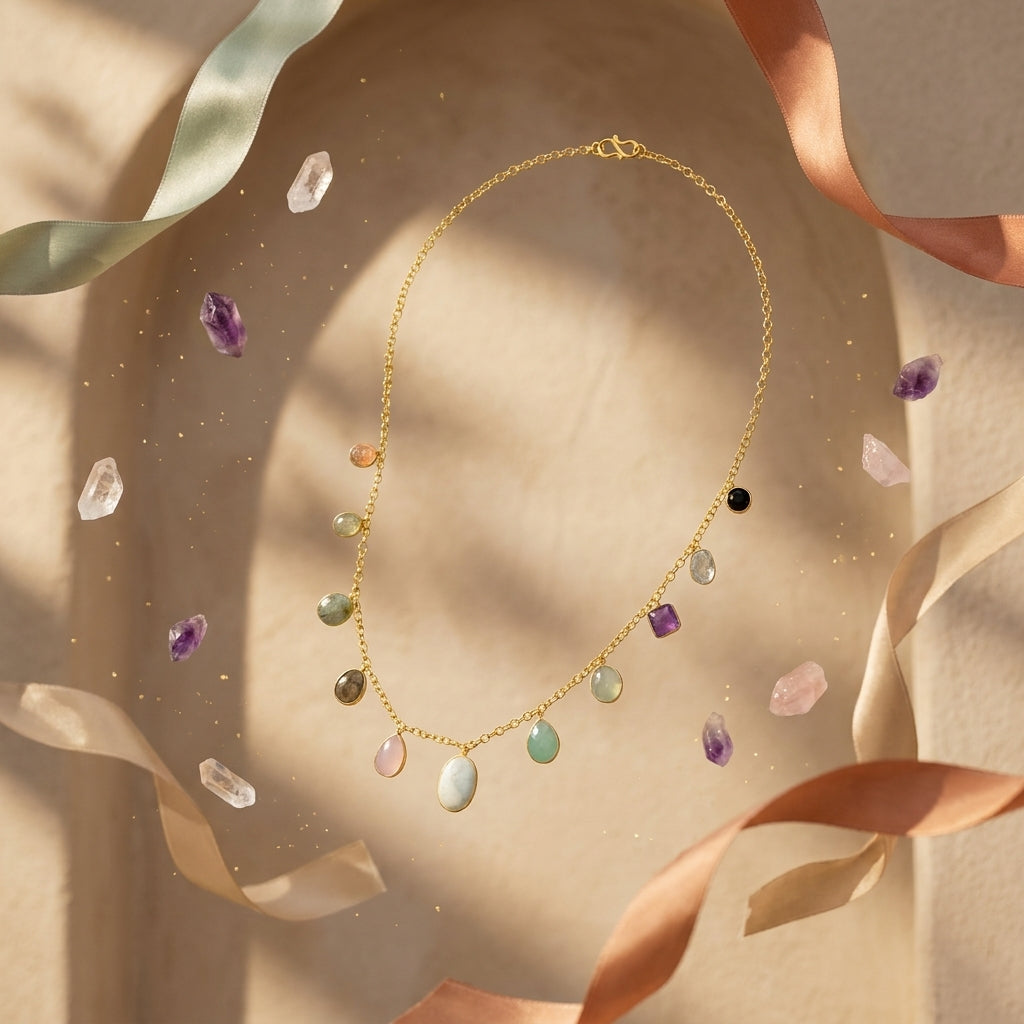 Ethereal Stone Charm Necklace