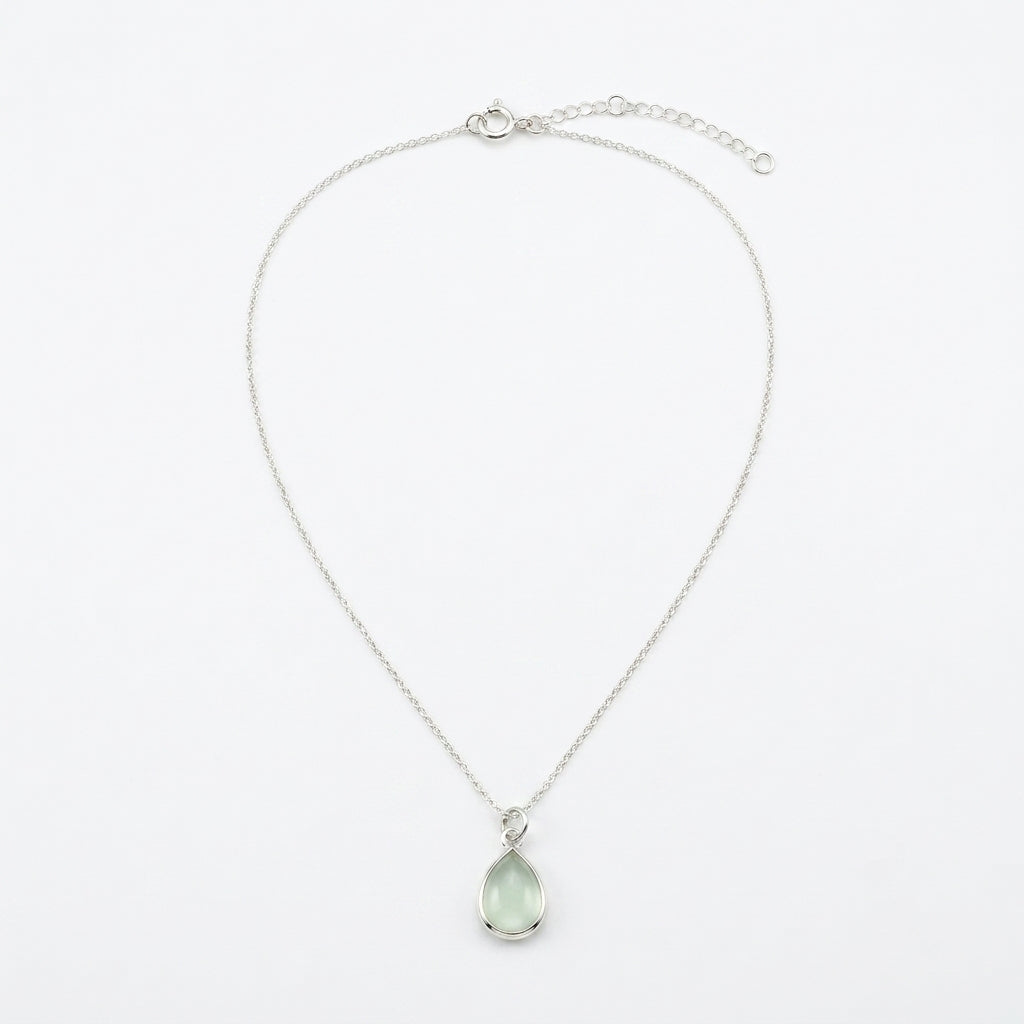 Serene Green Chalcedony Pendant Necklace
