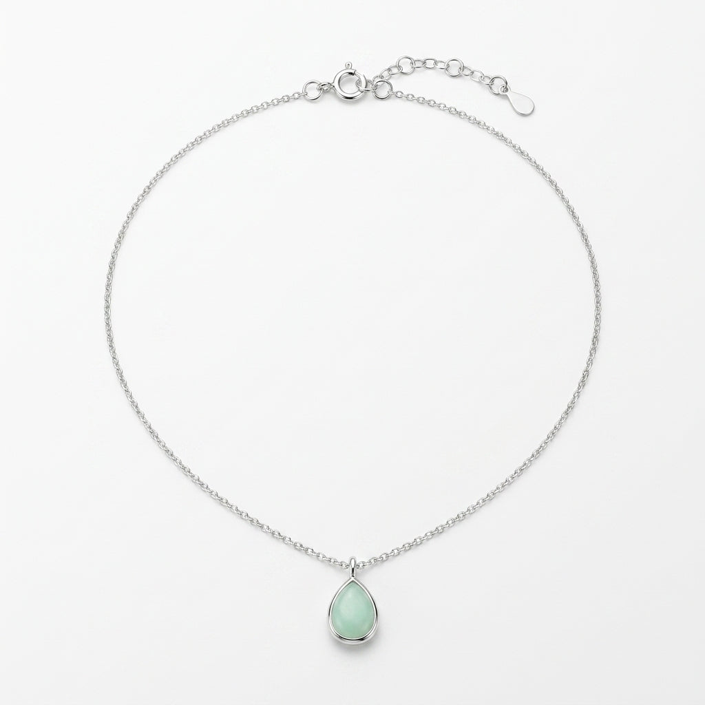 Serene Green Chalcedony Pendant Necklace
