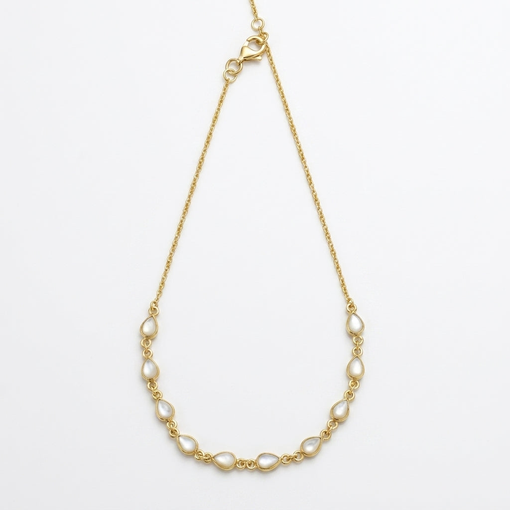 Luna Mother of Pearl Teardrop Necklace