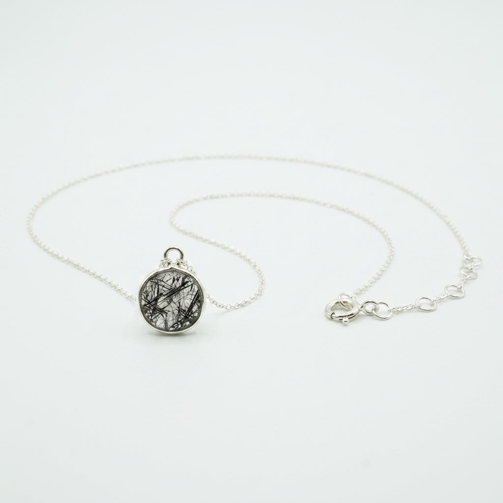 Noir Black Rutile Pendant Necklace