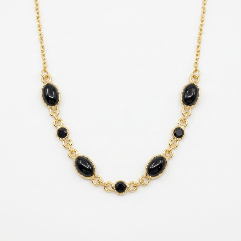 Celeste Black Onyx Statement Necklace