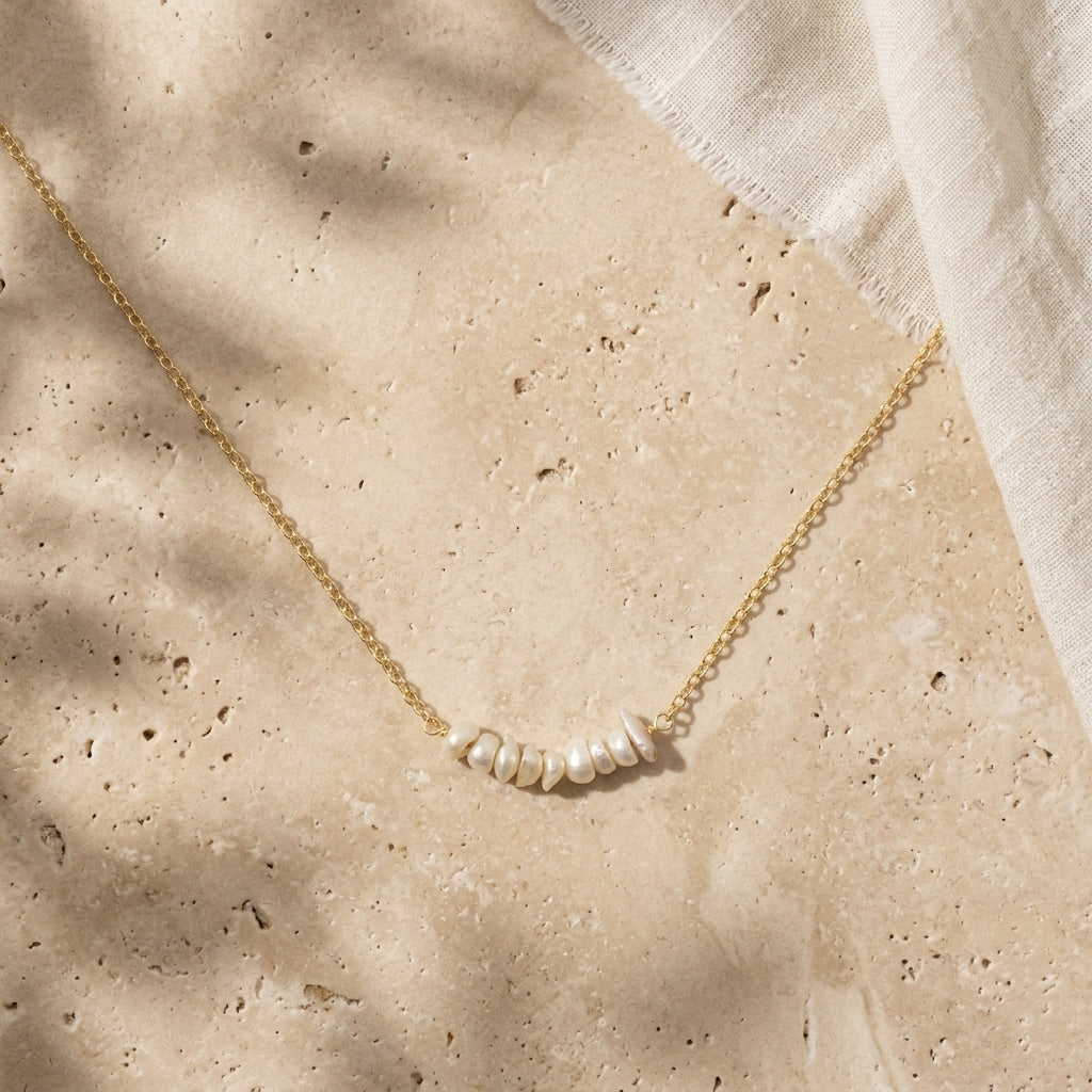 Celeste Pearl Drop Necklace