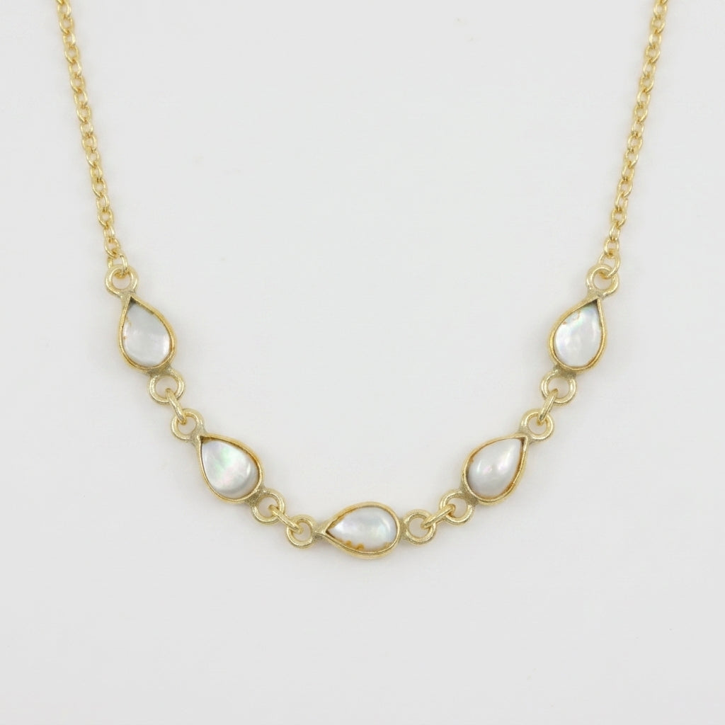 Luna Mother of Pearl Teardrop Necklace