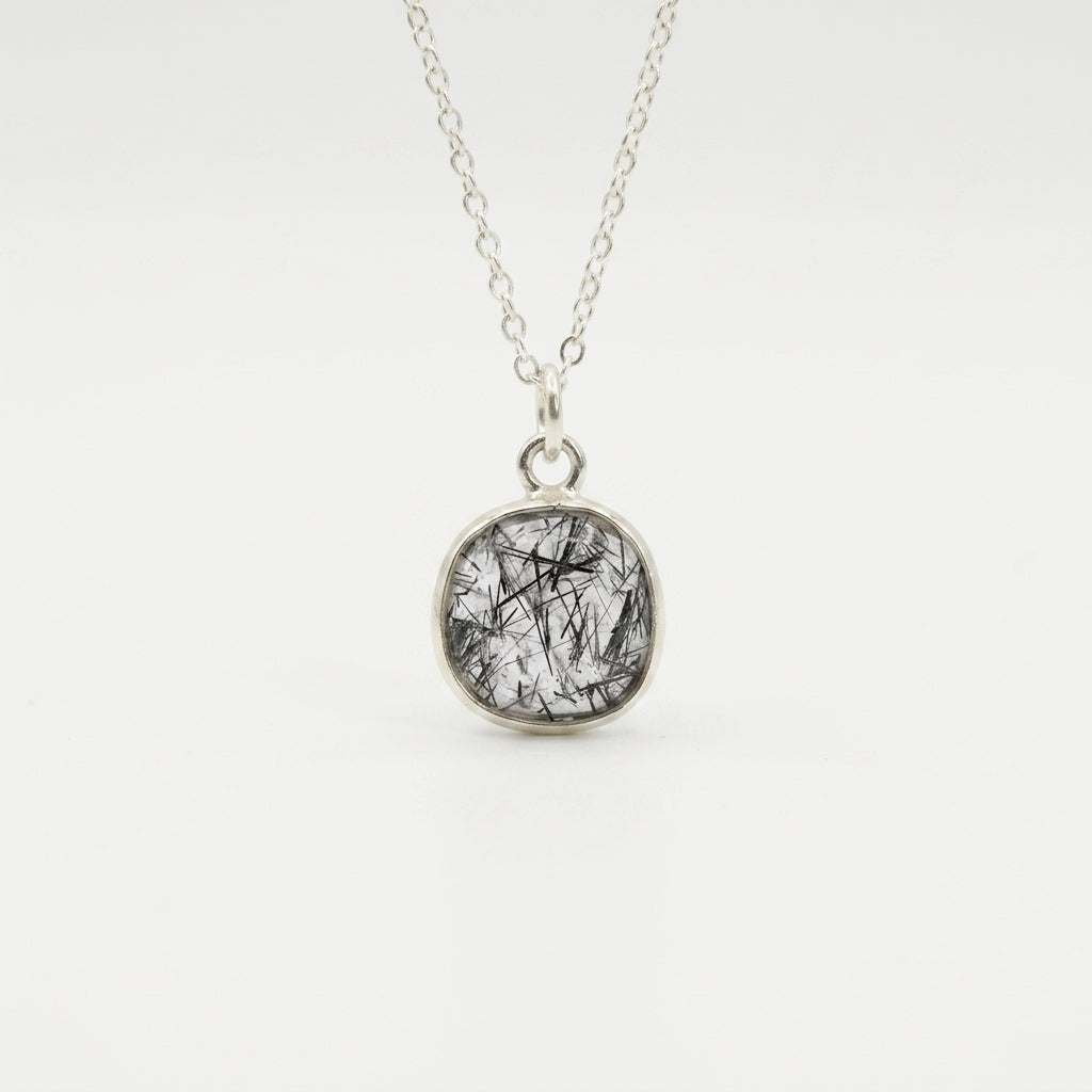 Noir Black Rutile Pendant Necklace