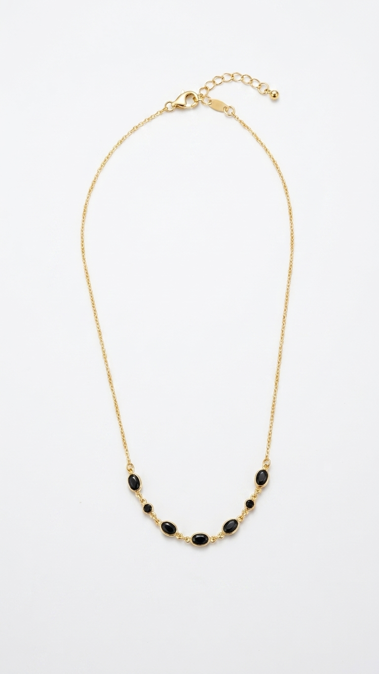 Celeste Black Onyx Statement Necklace